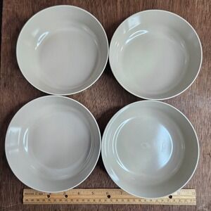 Lenox Ware Vtg MCM Melamine Cereal Bowls Set‎ of 4 Tan Beige Grey Melmac 6"
